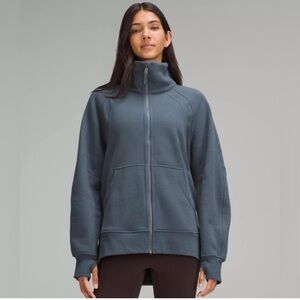 Lululemon Scuba Oversized Funnel Neck Full Zip Long Size M/L  Iron Blue
